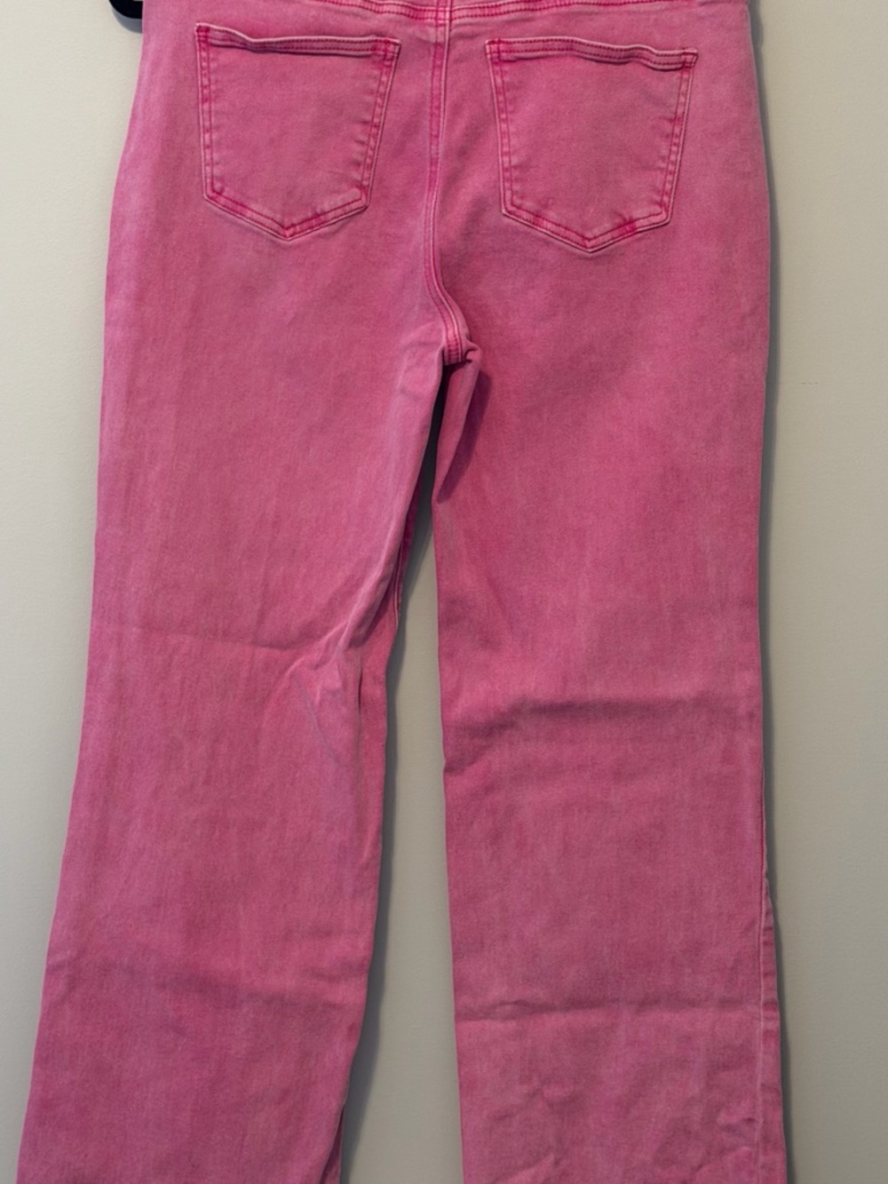 Zenana Pink Bootcut Jeans XL Raw Hem Stretch Denim Trendy Bright Wash - Picture 6 of 10